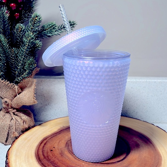 ❗️STARBUCKS HOLIDAY STUDDED ICY SNOW LILAC BLING STRAW COLD CUP TUMBLER - Picture 4 of 6